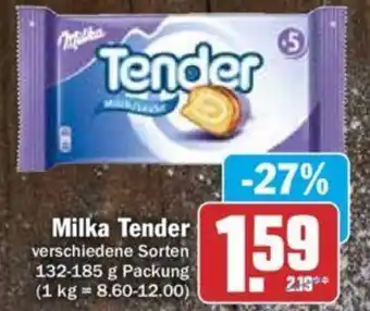 Hit Milka Tender 132-185 g Packung Angebot