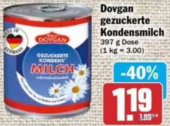 Hit Dovgan gezuckerte Kondensmilch 397 g Dose Angebot