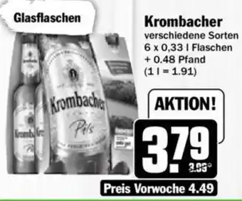 Hit Krombacher 6x0,33 L Flaschen Angebot