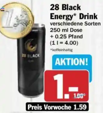 Hit 28 Black Energy Drink 250 ml Dose Angebot