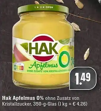 Scheck-in-Center Hak Apfelmus 0% Angebot