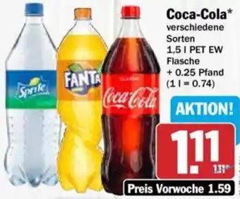 Hit Coca-Cola 1,5 L Angebot