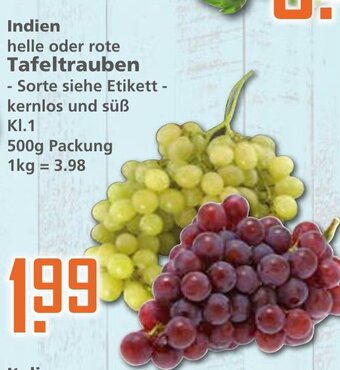 Klaas und Kock Indien helle oder rote Tafeltrauben 500g Angebot