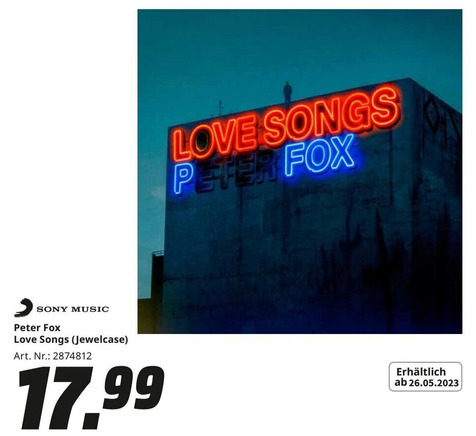 MediaMarkt SONY MUSIC Peter Fox Love Songs (Jewelcase) Angebot