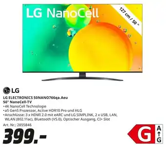 MediaMarkt LG ELECTRONICS 50NAN0766qa.Aeu 50" NanoCell-TV Angebot