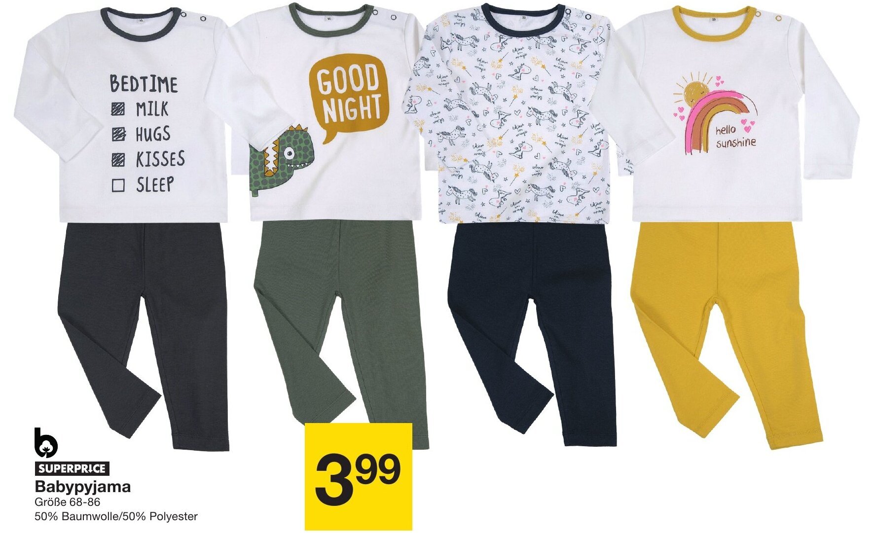 Zeeman Babypyjama Größe 68-86 Angebot