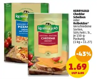 PENNY KERRYGOLD Cheddar Scheiben oder Reibekäse* 150-g-Packung Angebot