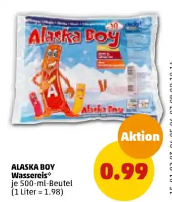 PENNY ALASKA BOY Wassereis je 500-ml-Beutel Angebot