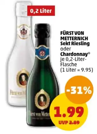 PENNY FÜRST VON METTERNICH Sekt Riesling oder Chardonnay* je 0,2-Liter-Flasche Angebot