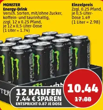 PENNY MONSTER Energy-Drink je 12 x 0,5-Liter-Dose Angebot