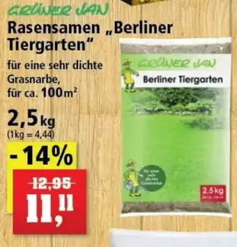 Thomas Philipps GRÜNER JAN Rasensamen, Berliner Tiergarten" 2,5 kg Angebot