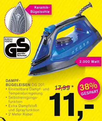 KODi DAMPFBÜGELEISEN DG 201 Angebot