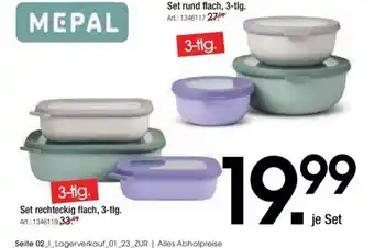 Zurbrüggen MEPAL Set rund flach, 3-tlg. Angebot