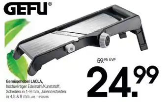 Zurbrüggen GEFUⓇ Gemüsehobel LAOLA, hochwertiger Edelstahl/Kunststoff, Scheiben in 1-9 mm, Juliennestreifen in 4,5 & 9 mm. Angebot