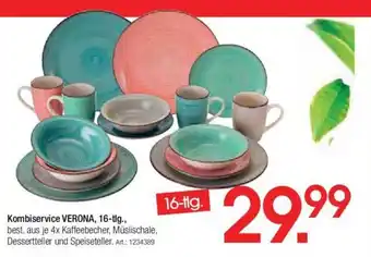 Zurbrüggen Kombiservice VERONA, 16-tlg., best. aus je 4x Kaffeebecher, Müslischale, Dessertteller und Speiseteller. Art.: 1234389 Angebot