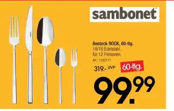 Zurbrüggen sambonet Besteck ROCK, 60-tlg. 18/10 Edelstahl, für 12 Personen. Angebot