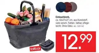 Zurbrüggen Einkaufskorb, ca. 50x27x27 cm, aus Kunststoff, viele versch. Farben, faltbar, pflege-leicht. Ohne Deko. Art.: 1201142 Angebot