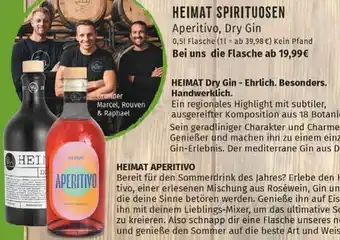 Markgrafen HEIMAT SPIRITUOSEN Aperitivo, Dry Gin 0,5 L Flasche Angebot