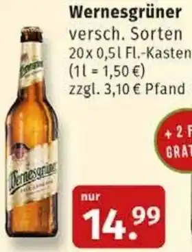 Markgrafen Wernesgrüner 20x 0,5 L Fl.-Kasten Angebot