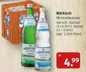 Markgrafen Märkisch Mineralwasser 12 x 0,75 l Fl.-Kasten Angebot