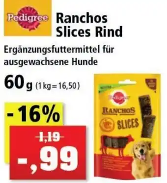 Thomas Philipps Pedigree Ranchos Slices Rind 60 g Angebot