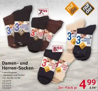 Selgros nur die/nur der Damen- und Herren-Socken 3er-Pack Angebot