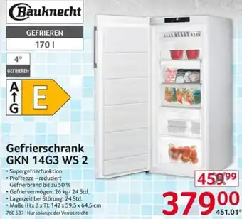 Selgros Bauknecht Gefrierschrank GKN 14G3 WS 2 Angebot