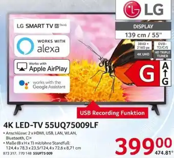 Selgros LG 4K LED-TV 55UQ75009LF Angebot