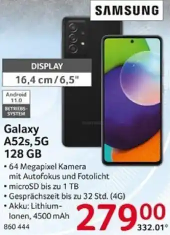 Selgros SAMSUNG Galaxy A52s, 5G 128 GB Angebot