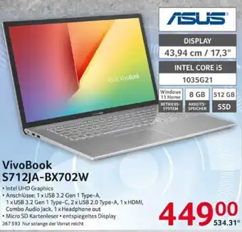 Selgros ASUS VivoBook S712JA-BX702W Angebot