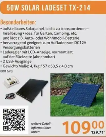 Selgros 50W SOLAR LADESET TX-214 Angebot