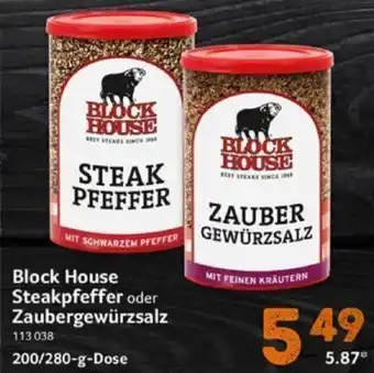 Selgros Block House Steakpfeffer oder Zaubergewürzsalz 200/280-g-Dose Angebot