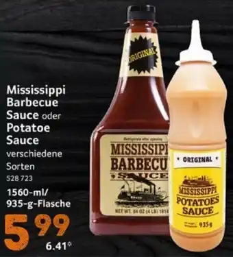 Selgros Mississippi Barbecue Sauce oder Potatoe Sauce 1560-ml/ 935-g-Flasche Angebot