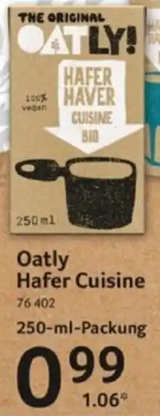 Selgros Oatly Hafer Cuisine 250-ml-Packung Angebot