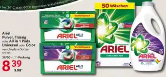 Selgros Ariel Pulver, Flüssig oder All in 1 Pods Universal oder Color Angebot