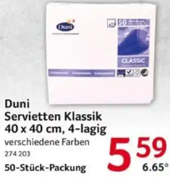 Selgros Duni Servietten Klassik 40 x 40 cm, 4-lagig Angebot