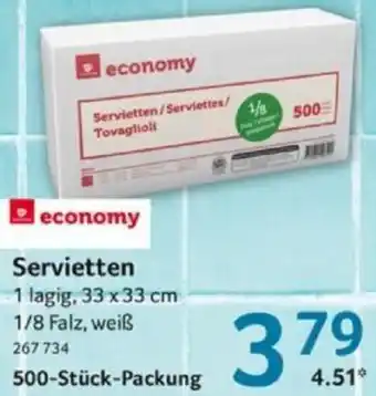 Selgros economy Servietten 500-Stück-Packung Angebot