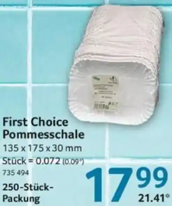 Selgros First Choice Pommesschale 250-Stück Packung Angebot