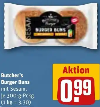 REWE Butcher's Burger Buns mit Sesam 300 g Pckg. Angebot