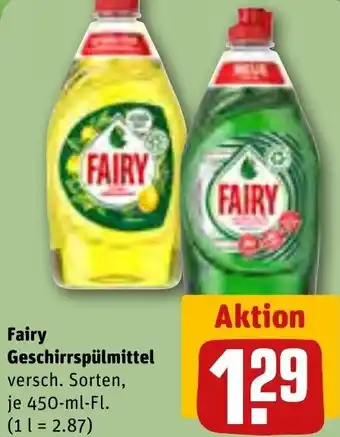 REWE Fairy Geschirrspülmittel 450-ml-Fl. Angebot