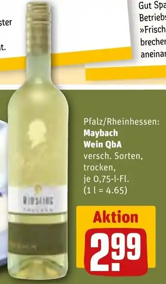REWE Maybach Wein QbA 0,75 L-Fl. Angebot