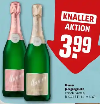 REWE Mumm Jahrgangssekt 0,75-l-Fl. Angebot