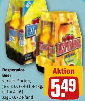 REWE Desperados Beer 4x0,33 L Angebot