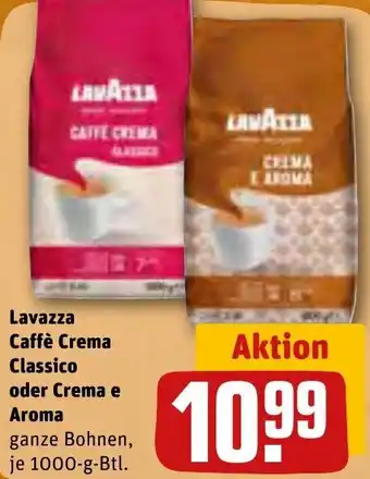 REWE Lavazza Caffè Crema Classico oder Crema e Aroma 1000-g-Btl. Angebot