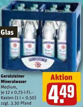 REWE Gerolsteiner Mineralwaser 12 x 0,75-l-FL.-Kasten Angebot