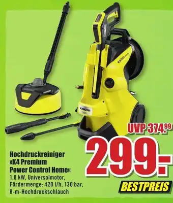 B1 Discount Baumarkt Karcher Hochdruckreiniger K4 Premium Power Control Home 1,8 kW, Universalmotor, Fördermenge: 420 l/h, 8-m-Hochdruckschlauch Angebot