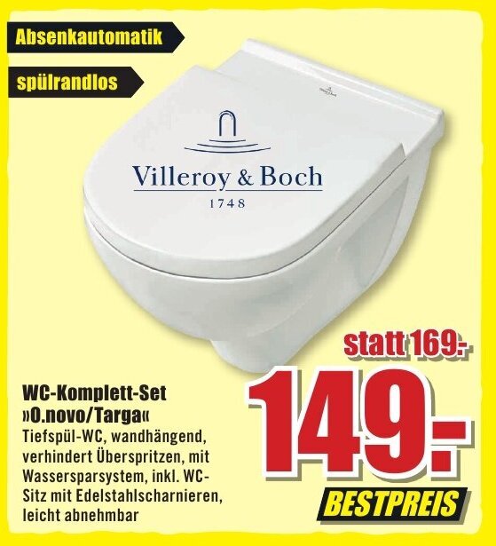 Villeroy & Boch WCKomplettSet >>0.novo/Targa" Angebot bei B1 Discount