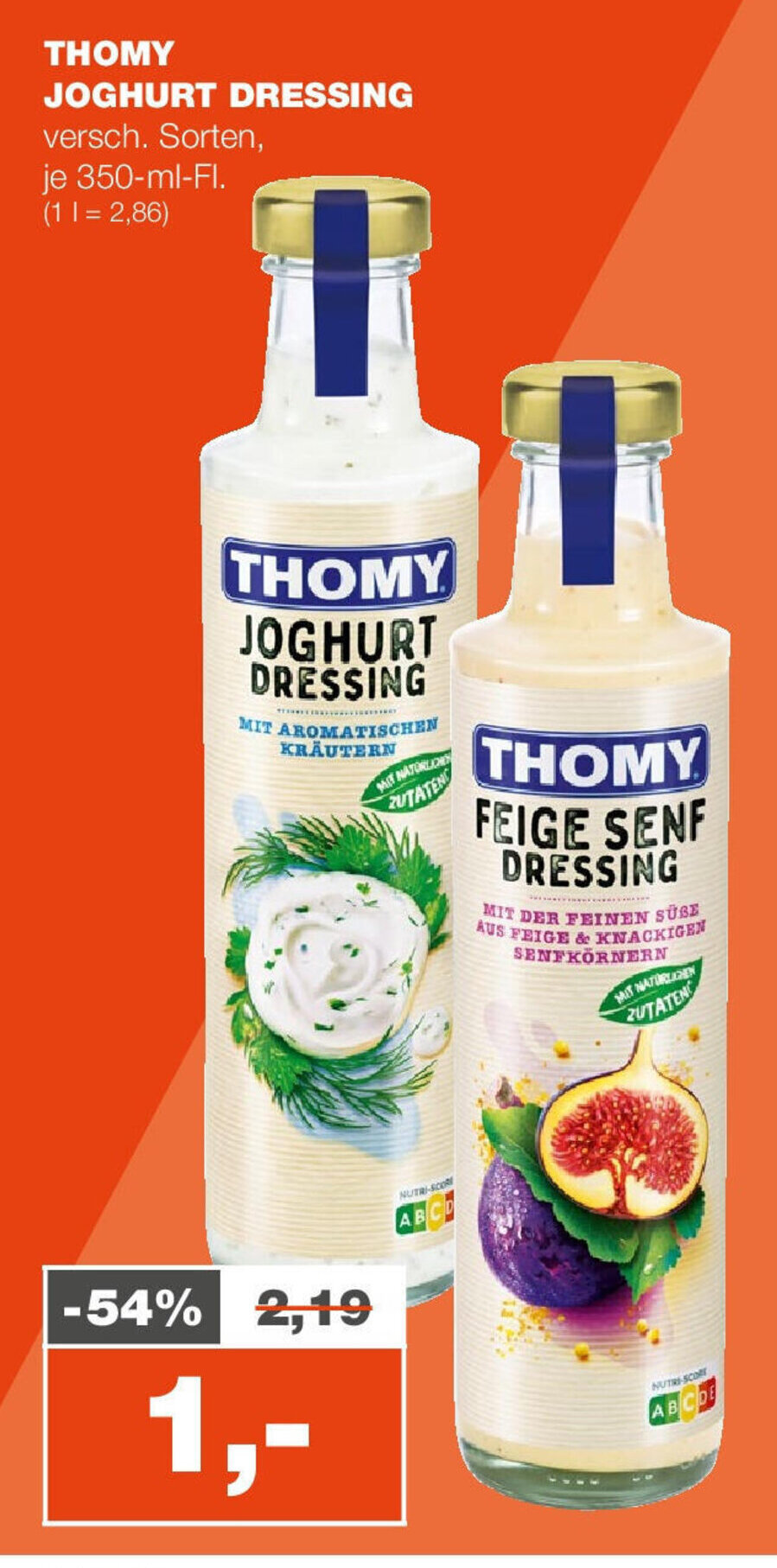 mein real THOMY JOGHURT DRESSING versch. Sorten, je 350-ml-Fl. Angebot
