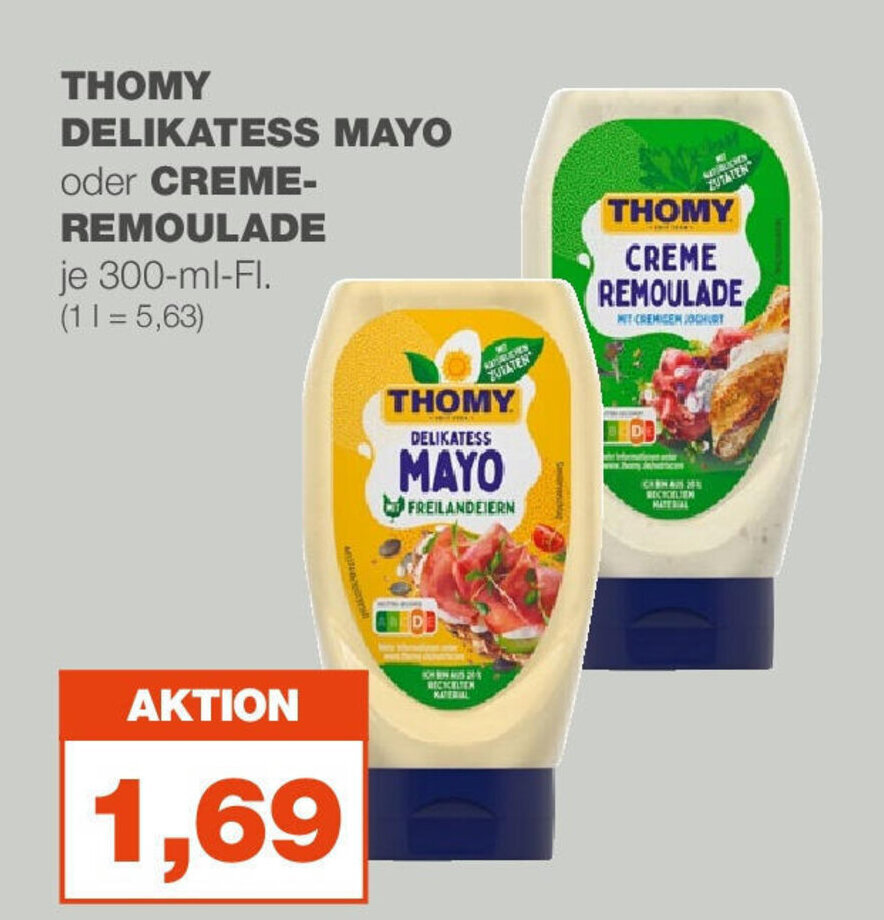 mein real THOMY DELIKATESS MAYO oder CREMEREMOULADE 300ml Angebot