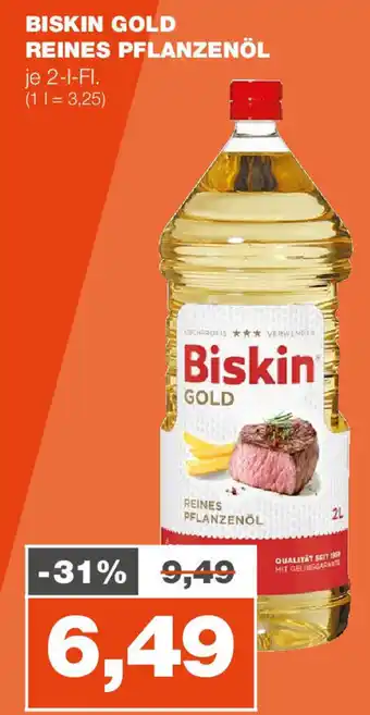 mein real BISKIN GOLD REINES PFLANZENÖL je 2-1-FI. Angebot